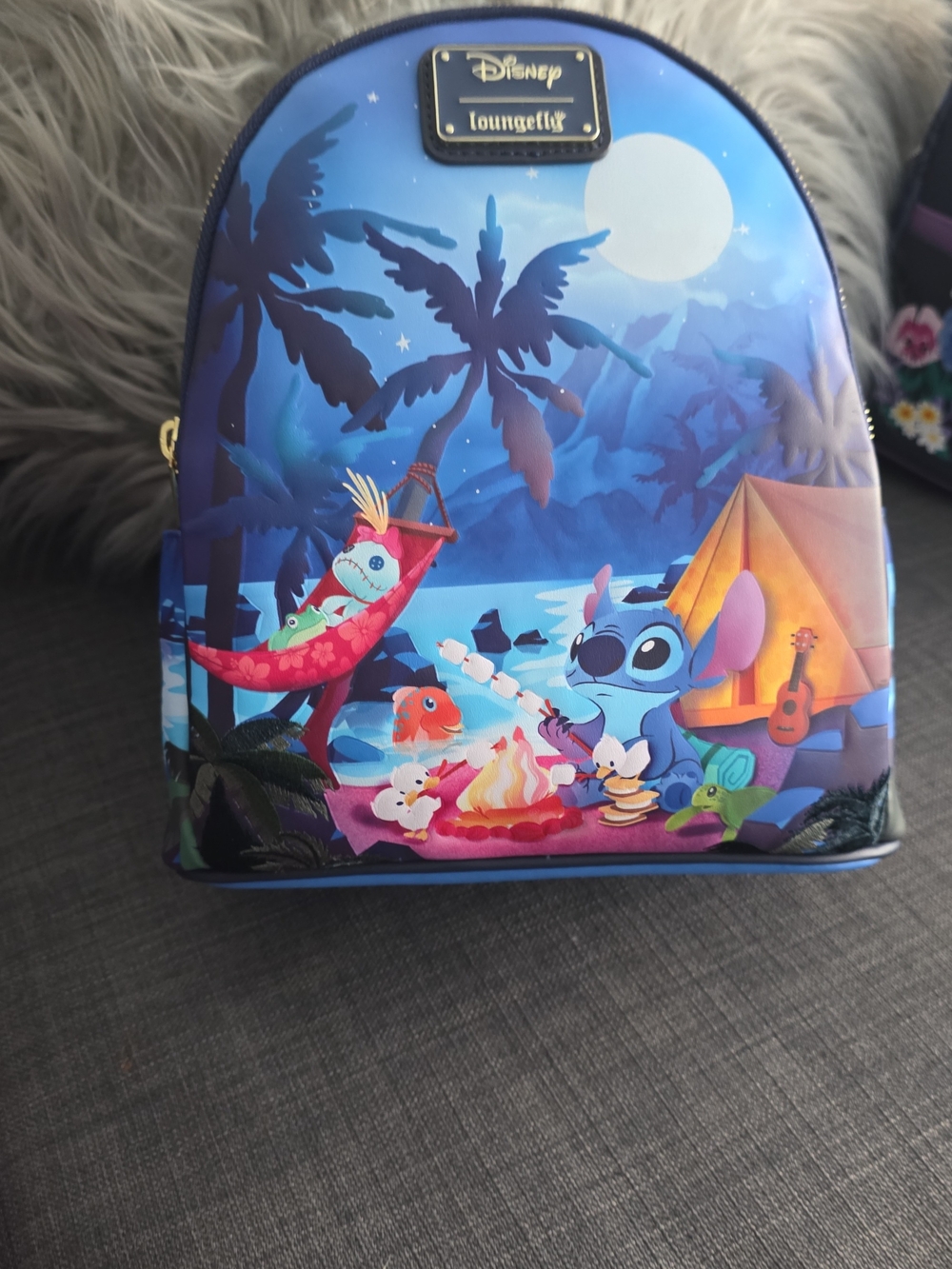 Loungefly Hard Tag Blue Lilo & Stitch Camping Mini Backpack